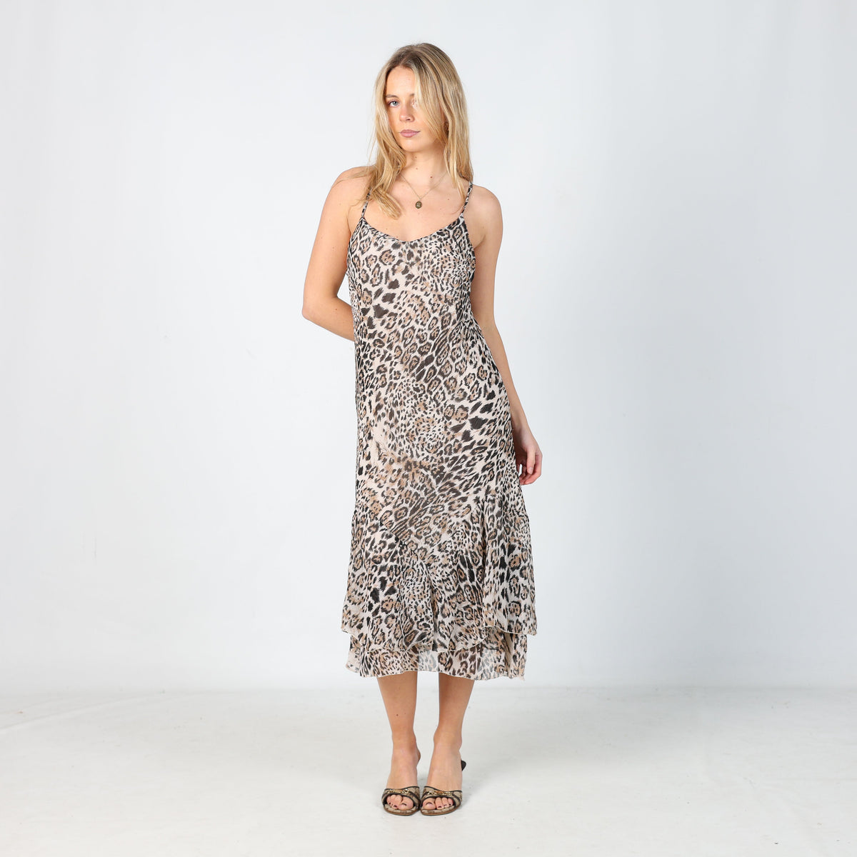 Beige Y2K Kalamton Slip Dress (M)