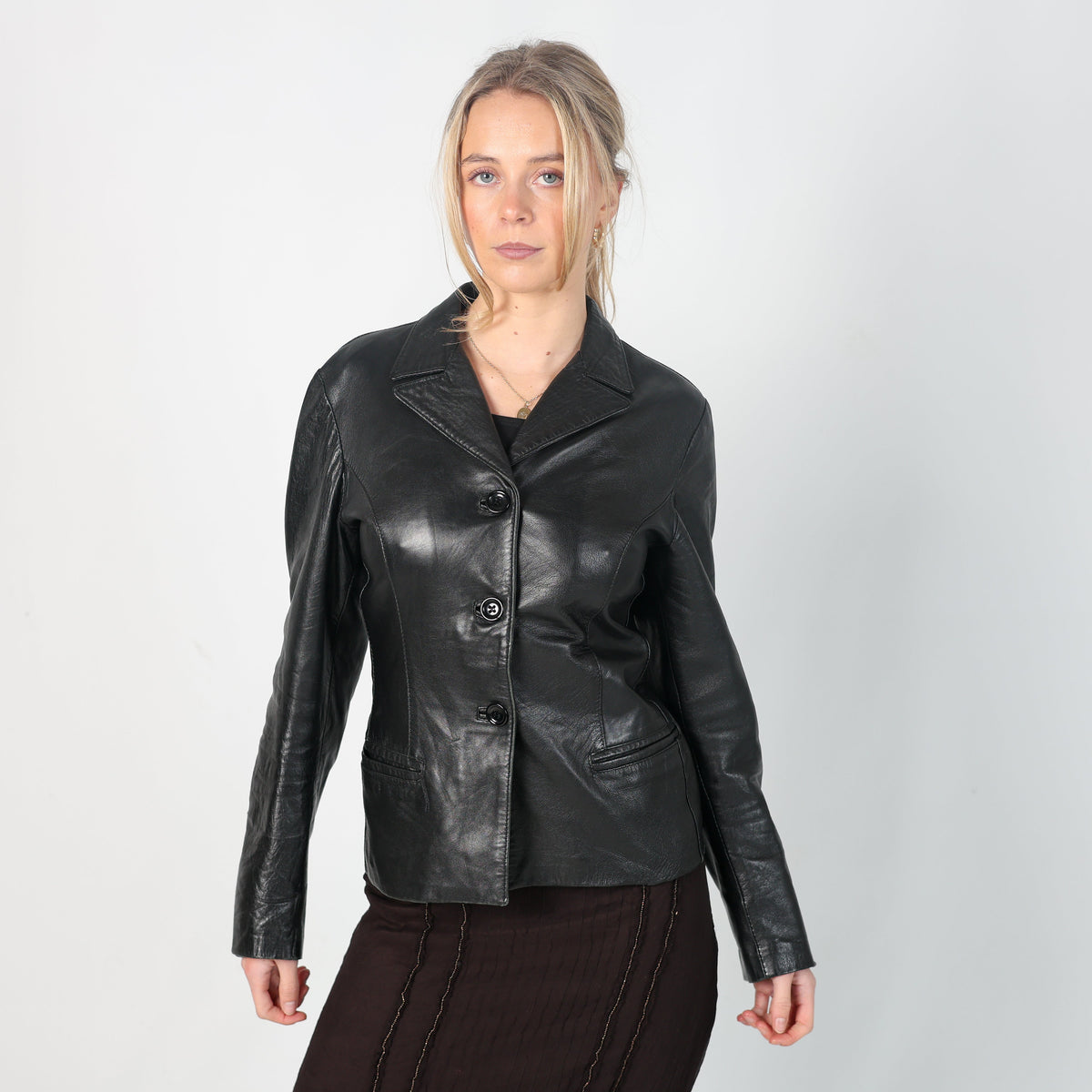 Black Y2K Le Complicit Leather Jacket (S)