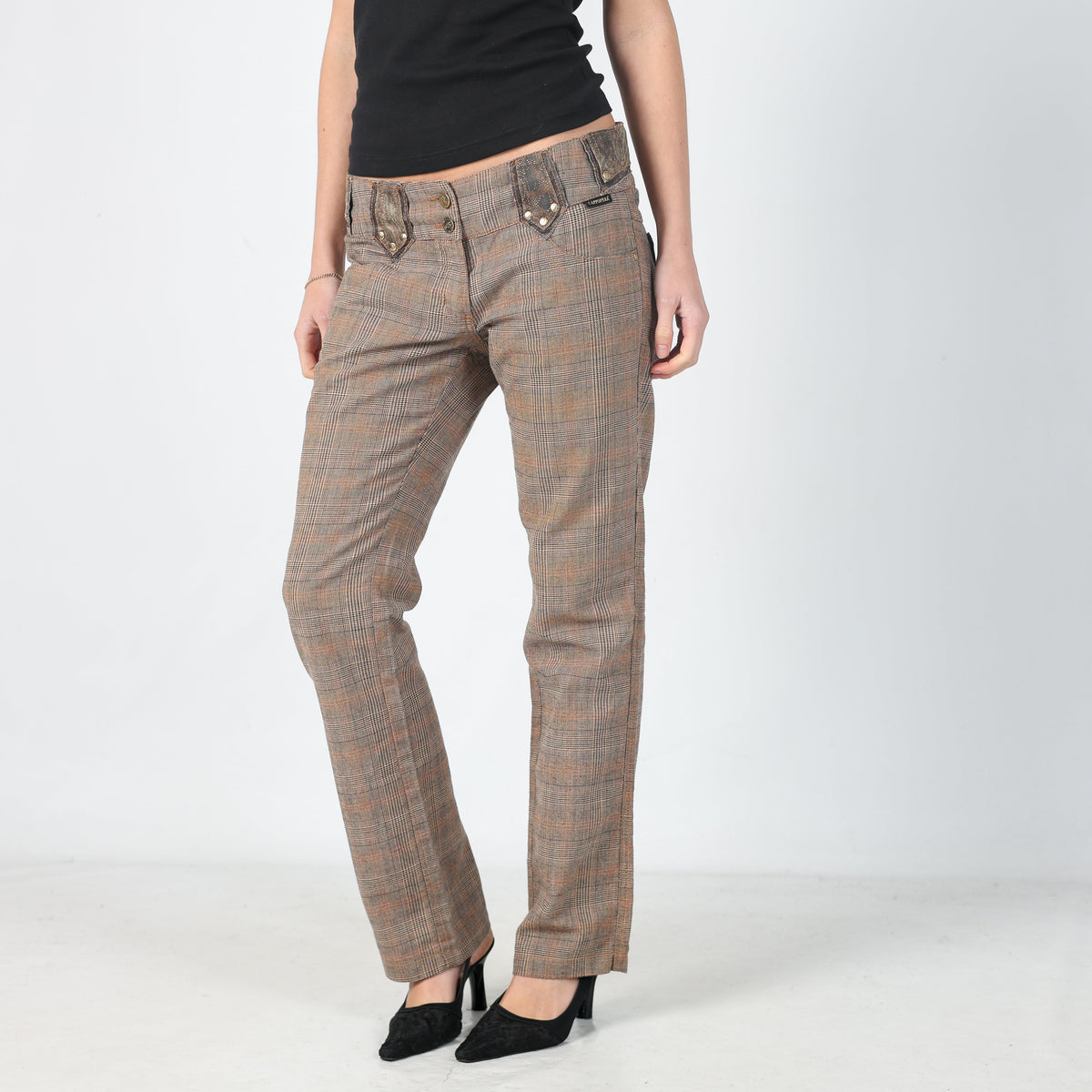 Brown Y2K Woven Trousers (M)
