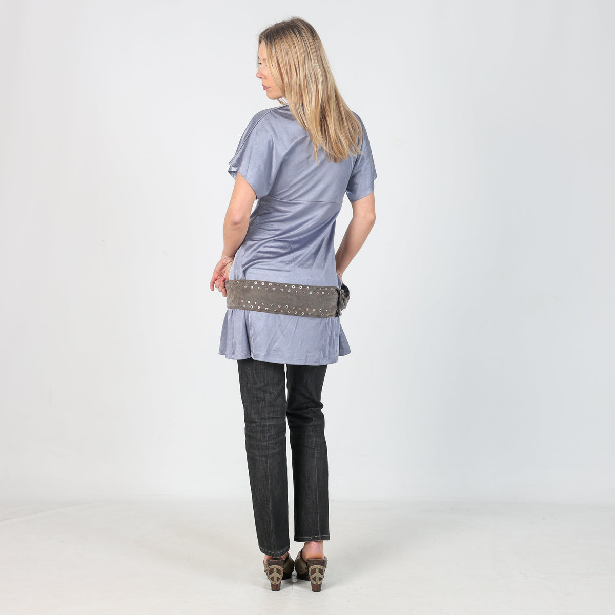 Light Blue Y2K Coconuda Woven Midi Dress (S)