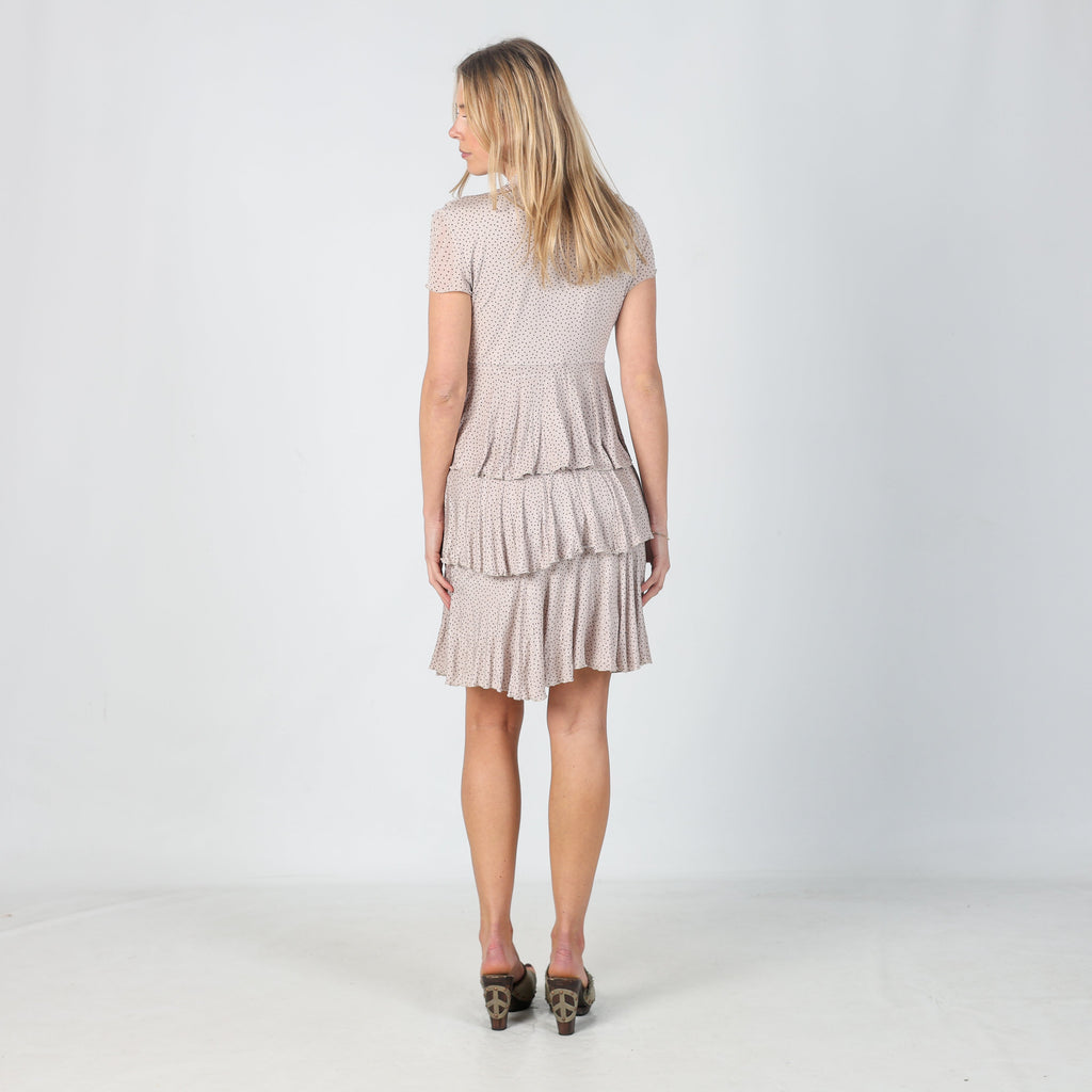 Beige Y2K Max&Co. Woven Midi Dress (S)