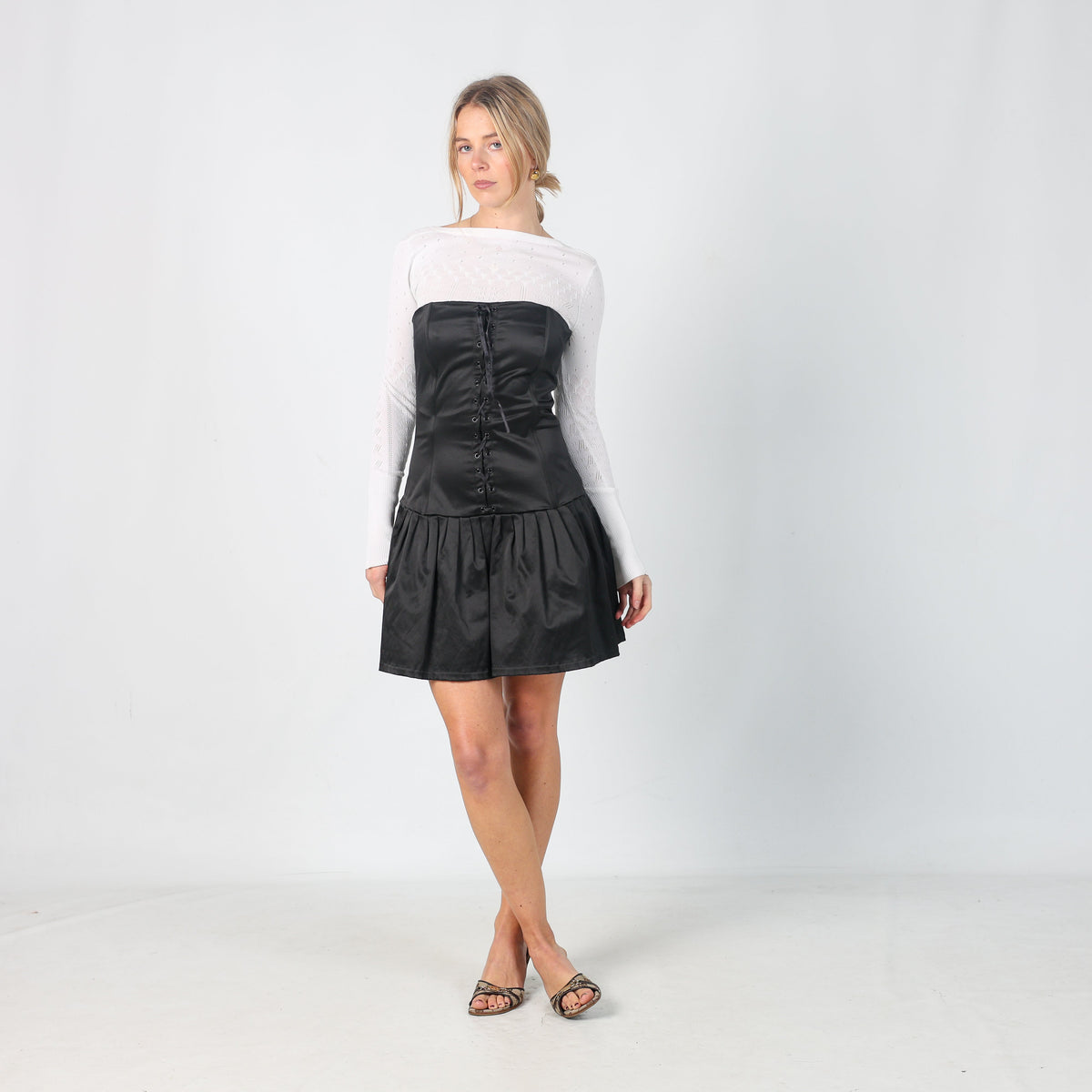 Black Y2K Pimkie Woven Midi Dress (S)