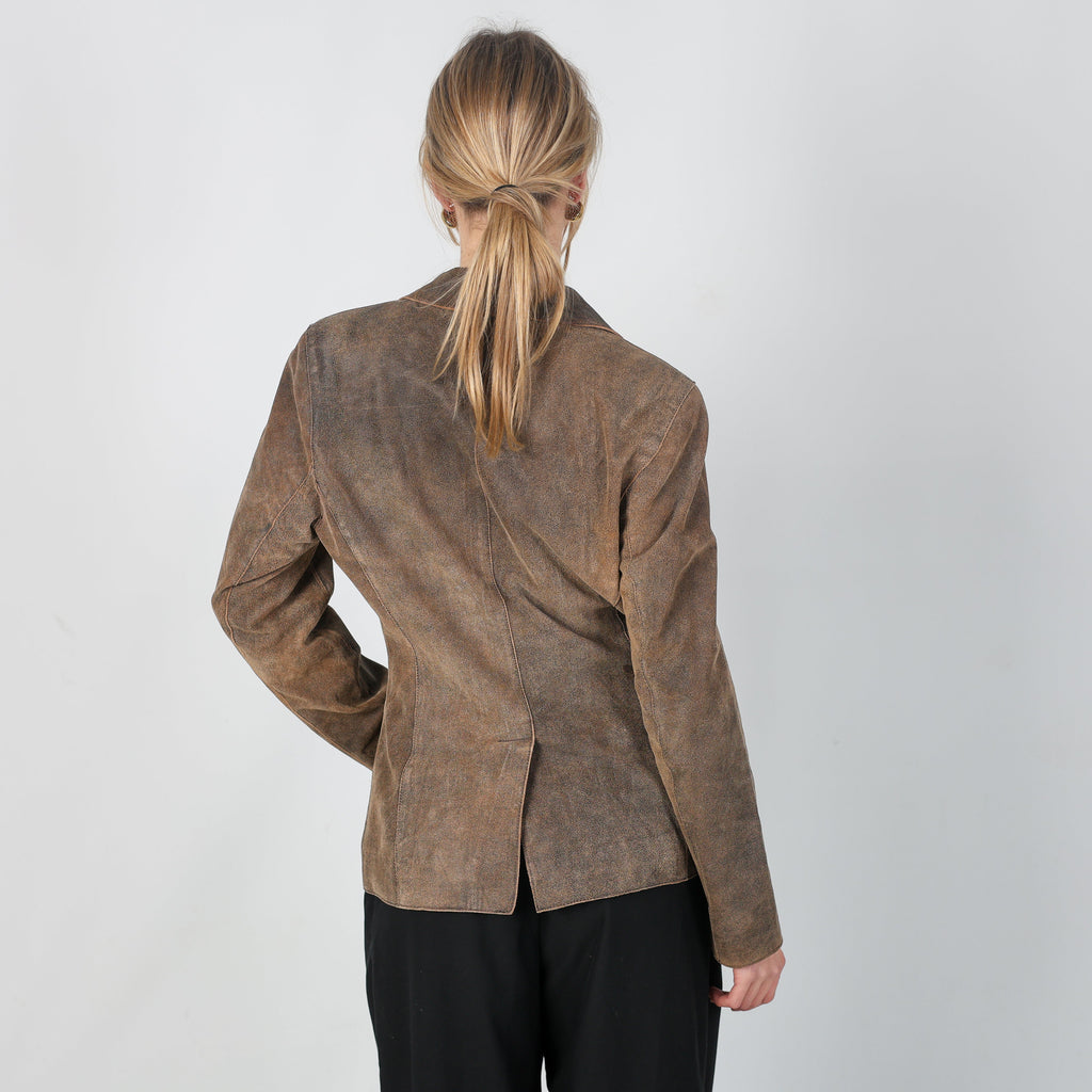Brown Y2K Mexx Leather Jacket (S)