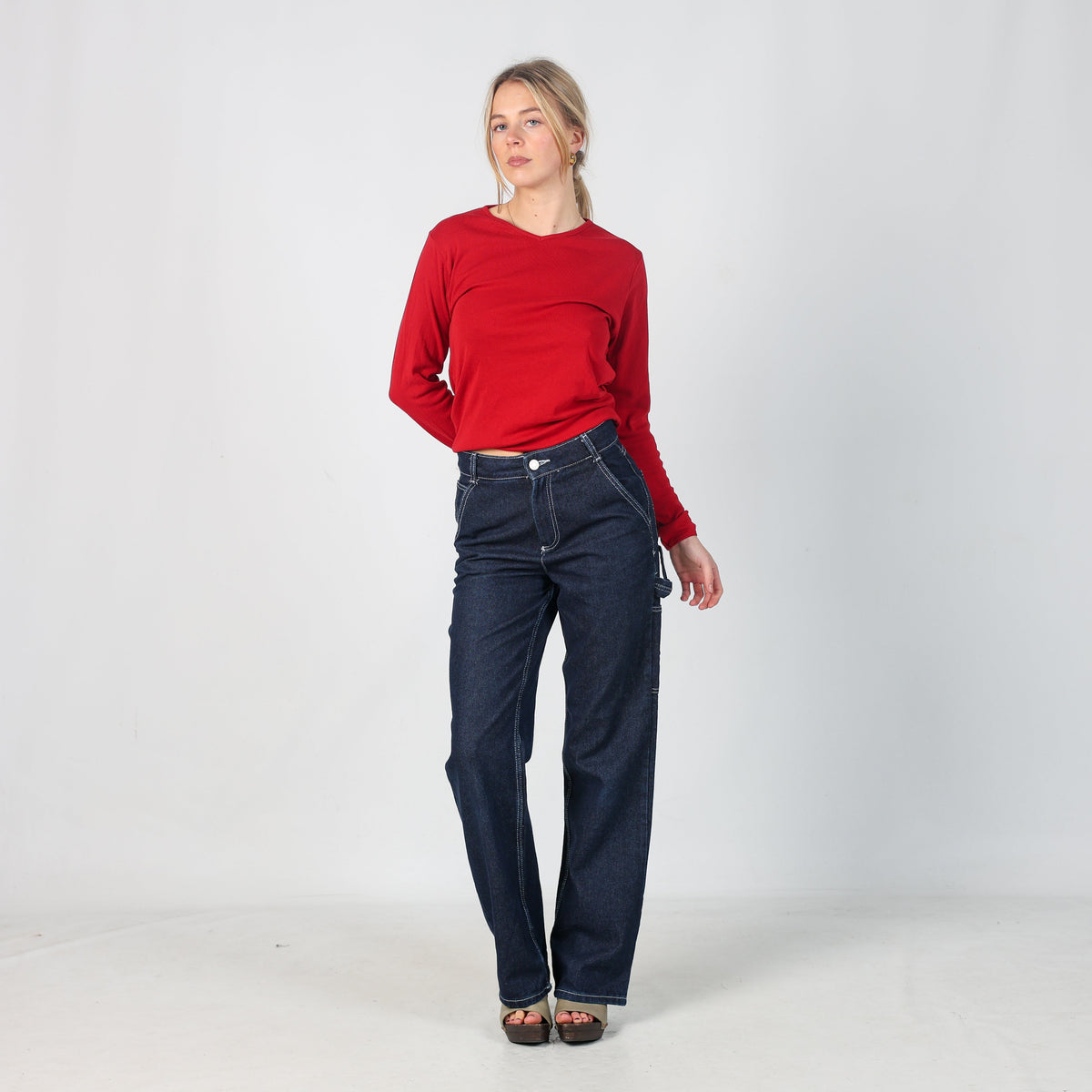 Blue Y2K Fubi Mom Jeans (S)