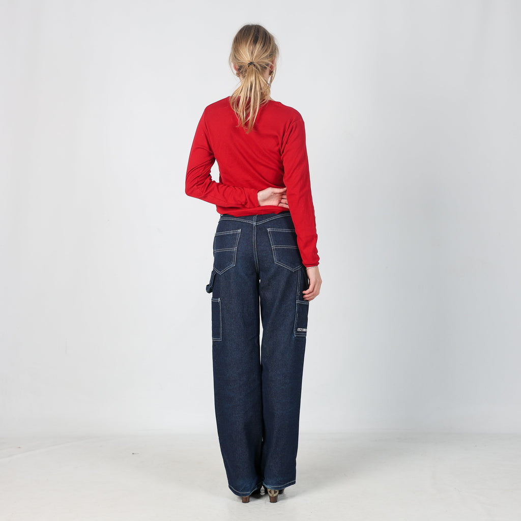 Blue Y2K Fubi Mom Jeans (S)