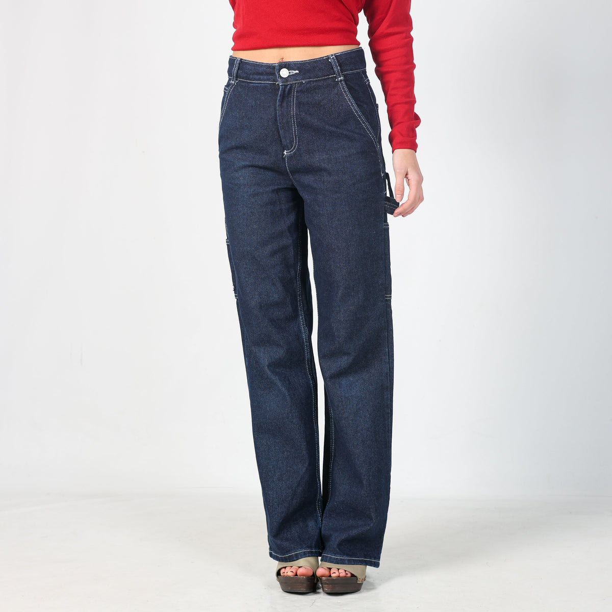 Blue Y2K Fubi Mom Jeans (S)