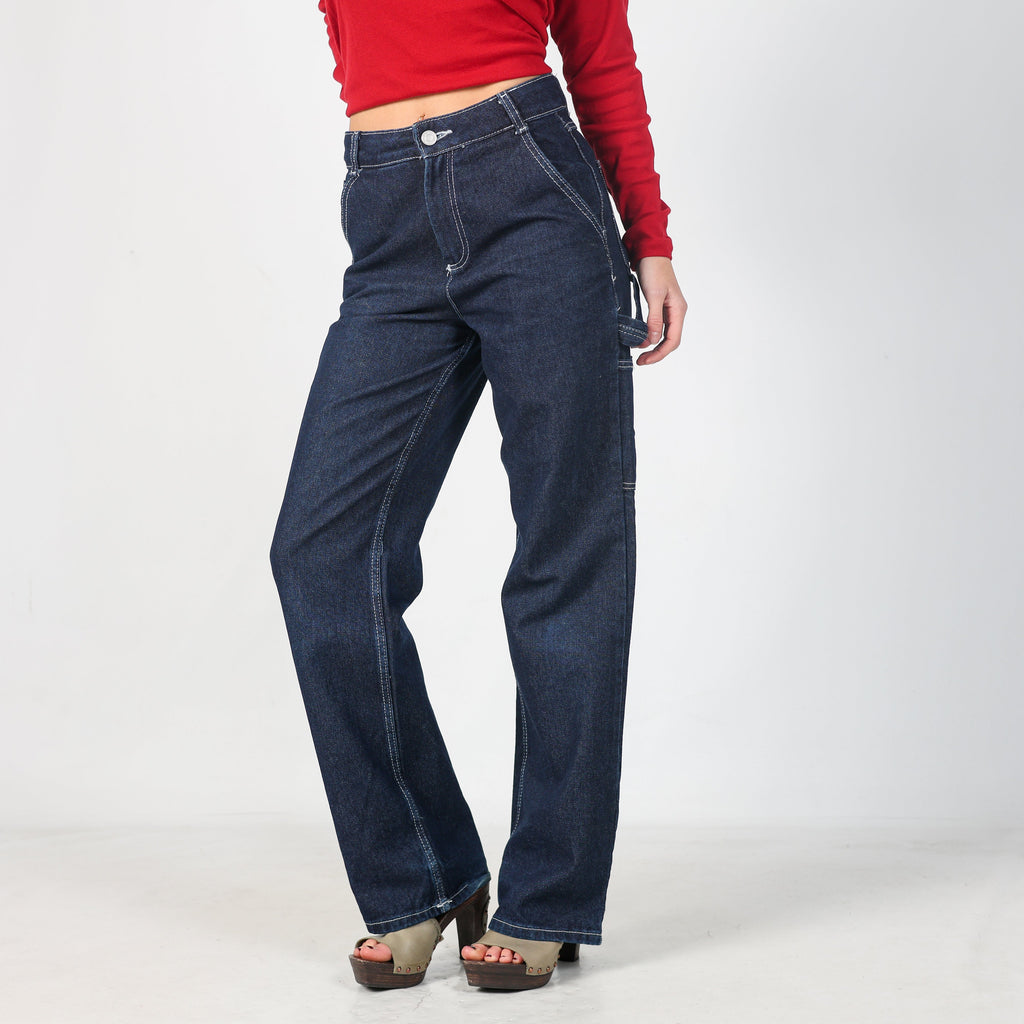 Blue Y2K Fubi Mom Jeans (S)