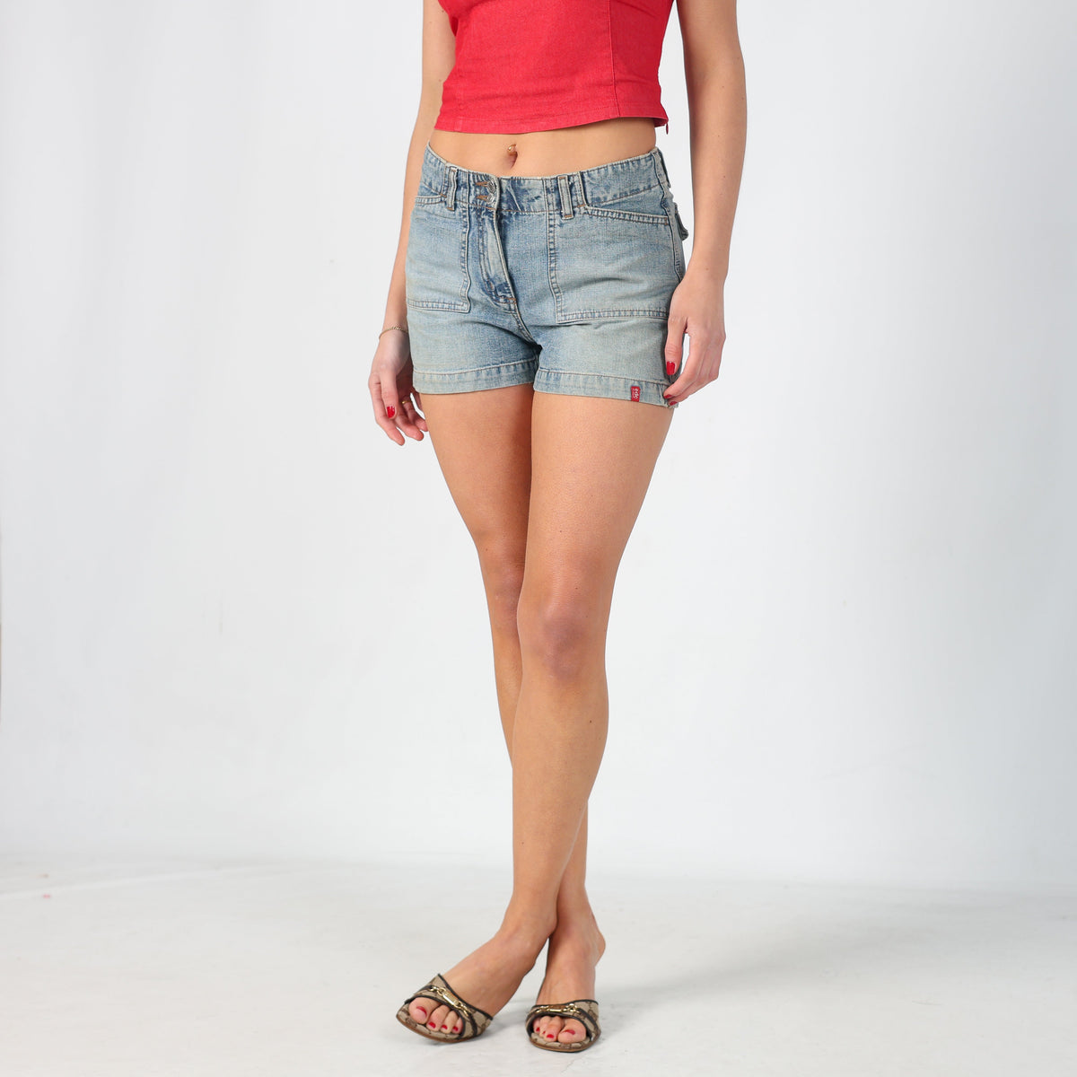 Light Blue Y2K edc Denim Shorts (XS)