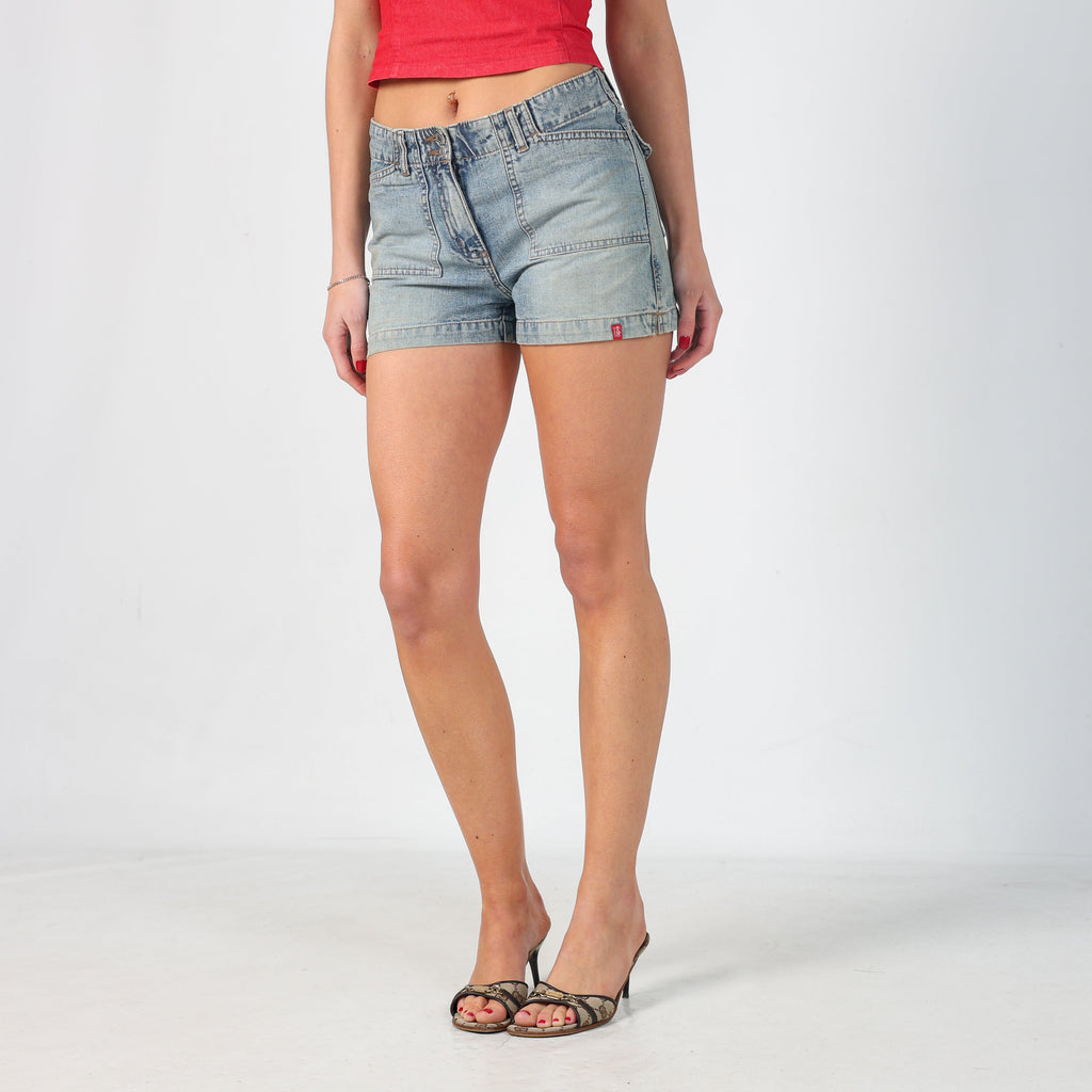 Light Blue Y2K edc Denim Shorts (XS)