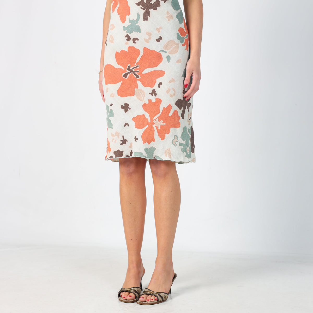 Light Blue Y2K Woven Midi Dress (S)