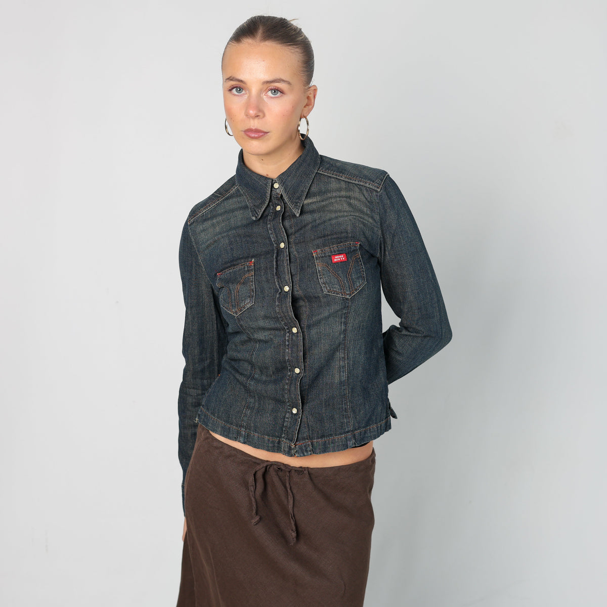 Blue Y2K Miss Sixty Shirt (XS)
