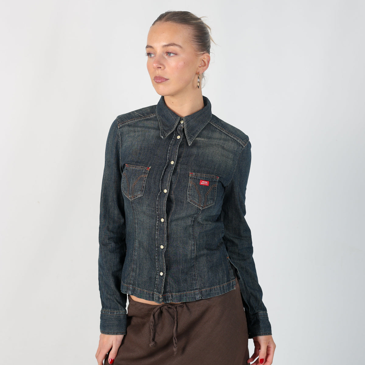 Blue Y2K Miss Sixty Shirt (XS)