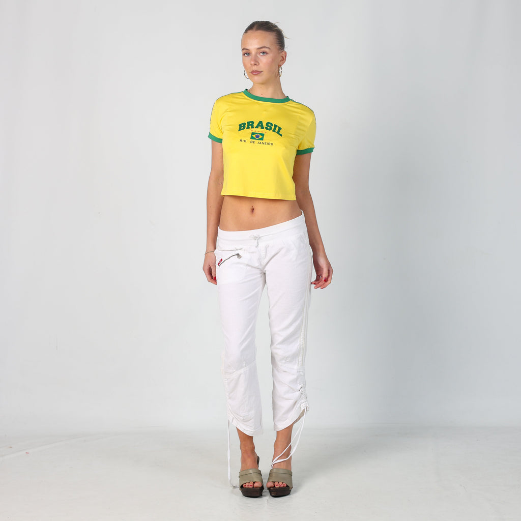 White Y2K Guess Jeans Capri Trouser (XS)