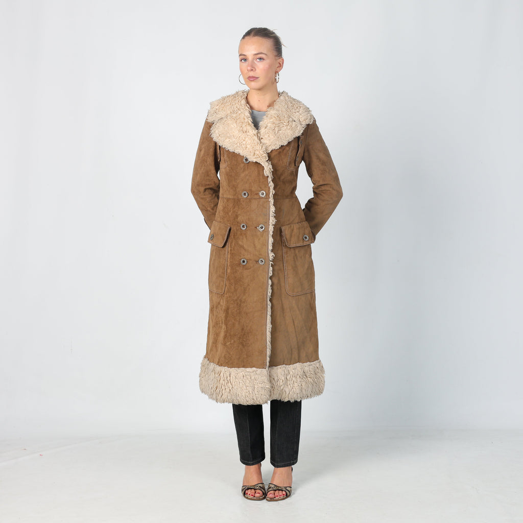 Brown Y2K Afghan Coat (S)