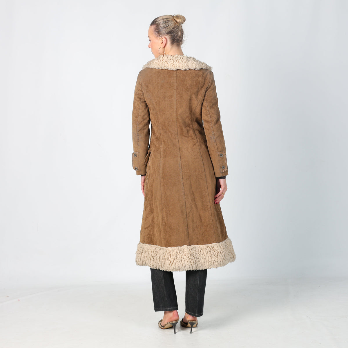 Brown Y2K Afghan Coat (S)