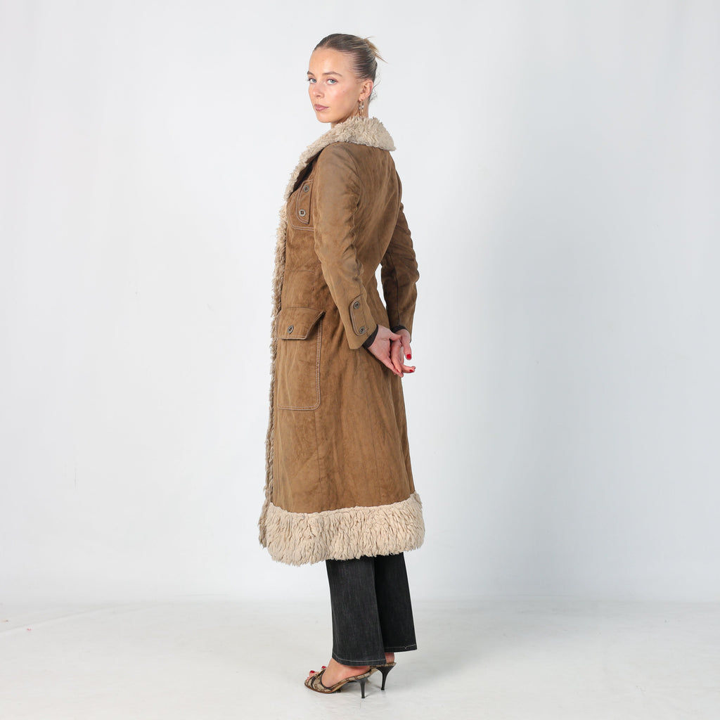 Brown Y2K Afghan Coat (S)