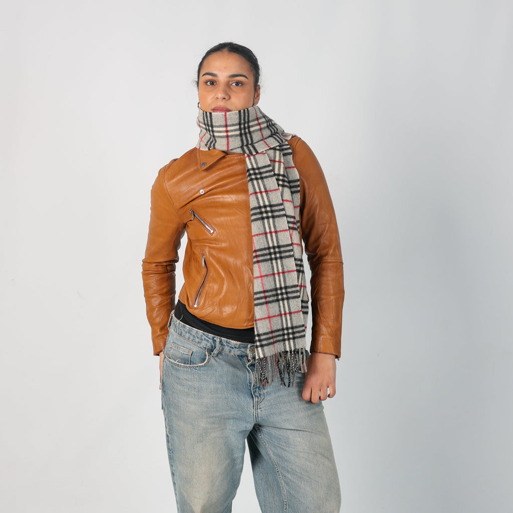 Tan Y2K Stradivarius Leather Jacket (M)