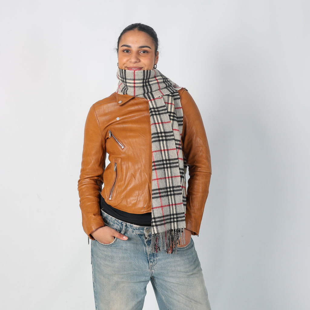 Tan Y2K Stradivarius Leather Jacket (M)