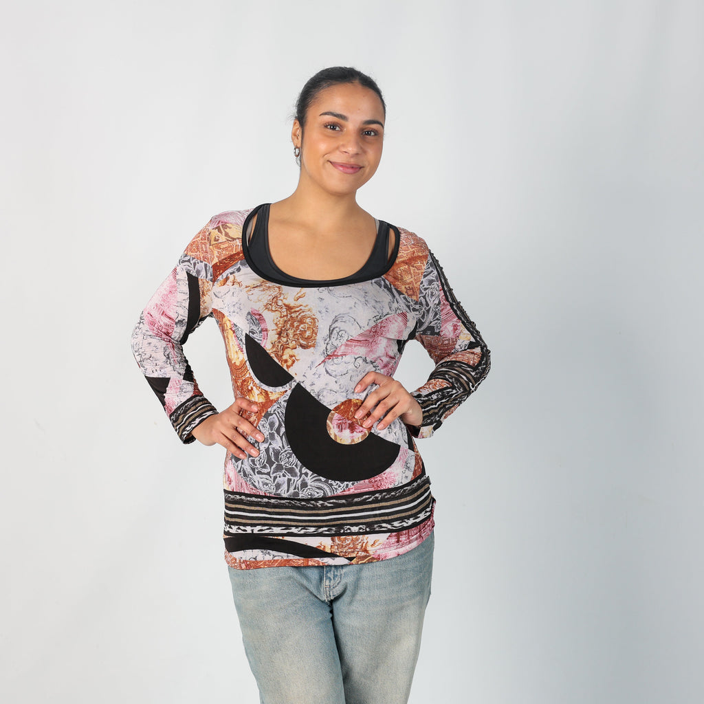 Baby Pink Y2K Just Cavalli Long Sleeve Top (L)