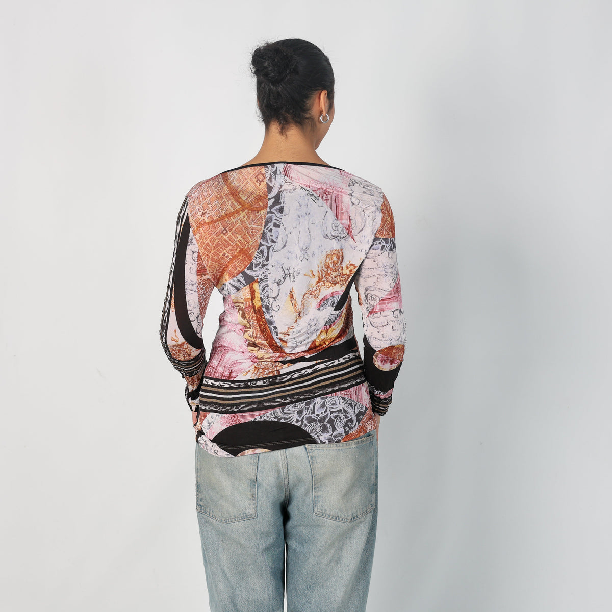 Baby Pink Y2K Just Cavalli Long Sleeve Top (L)
