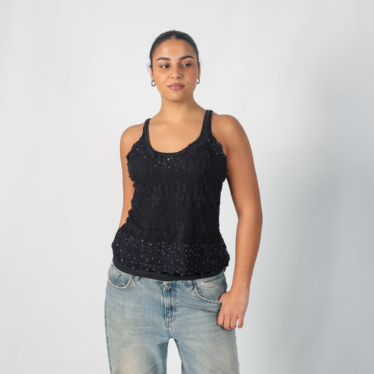Navy Blue Y2K Therapy Cami (L)