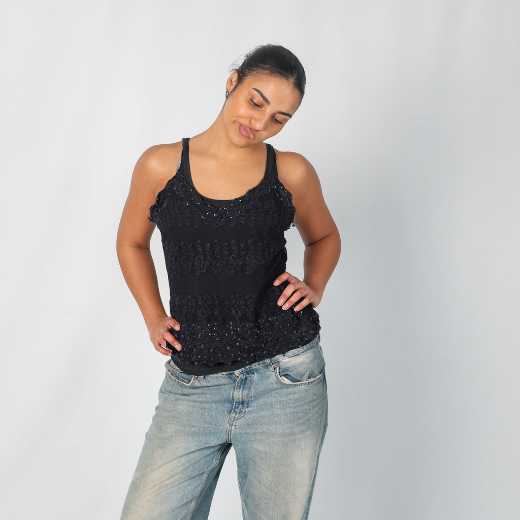 Navy Blue Y2K Therapy Cami (L)