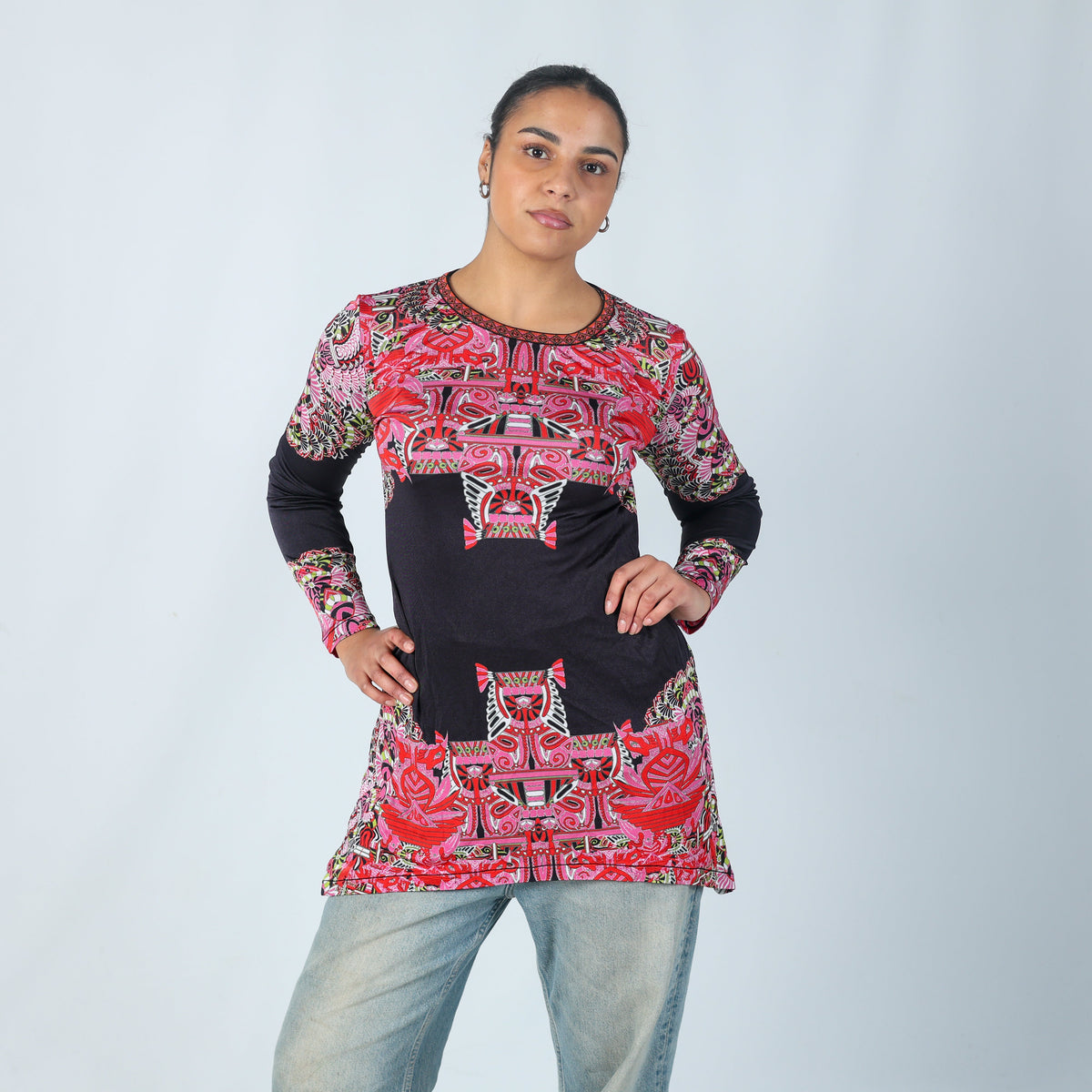 Black Y2K Custo Barcelona Long Sleeve Top (L)