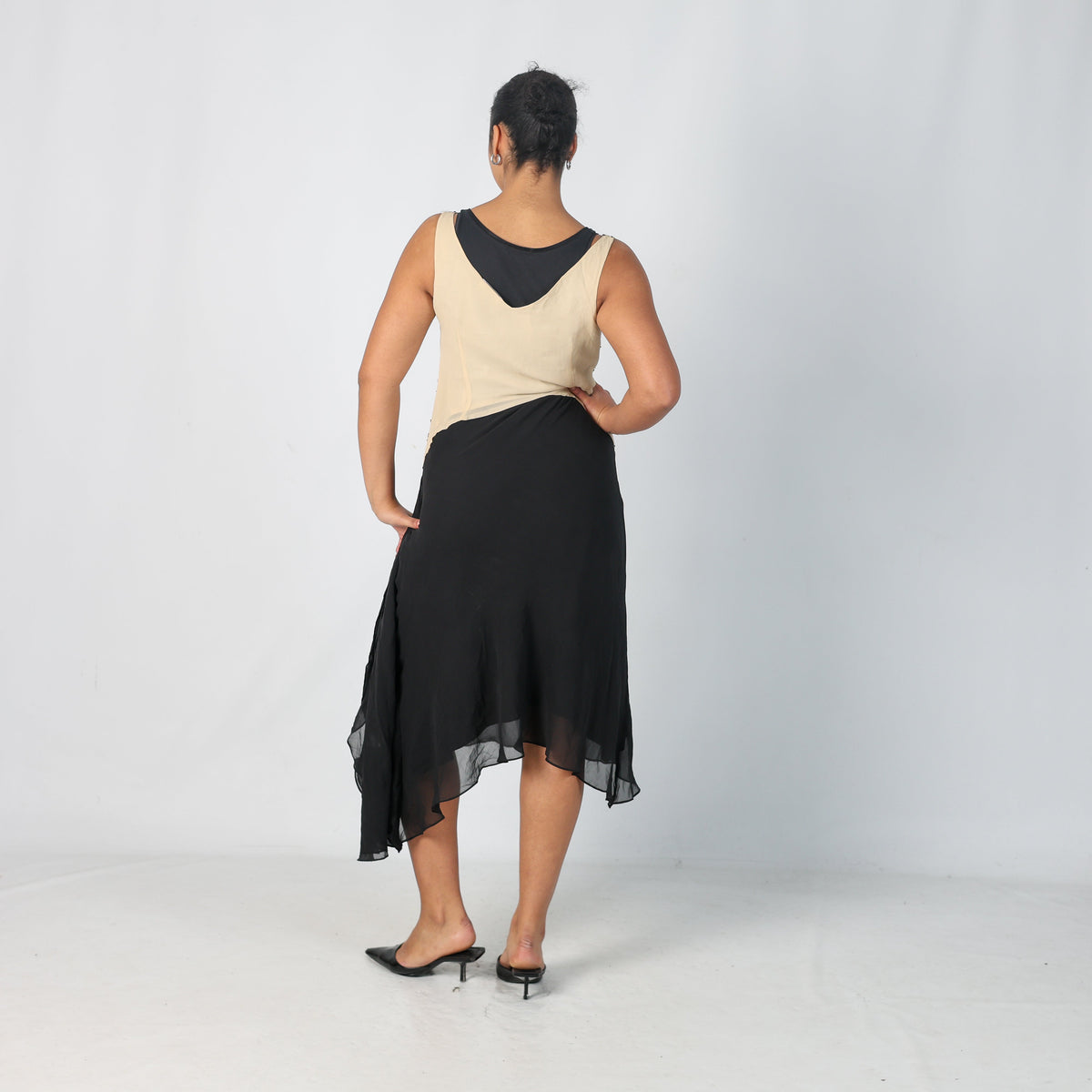 Black Y2K Dream Woven Maxi Dress (M)