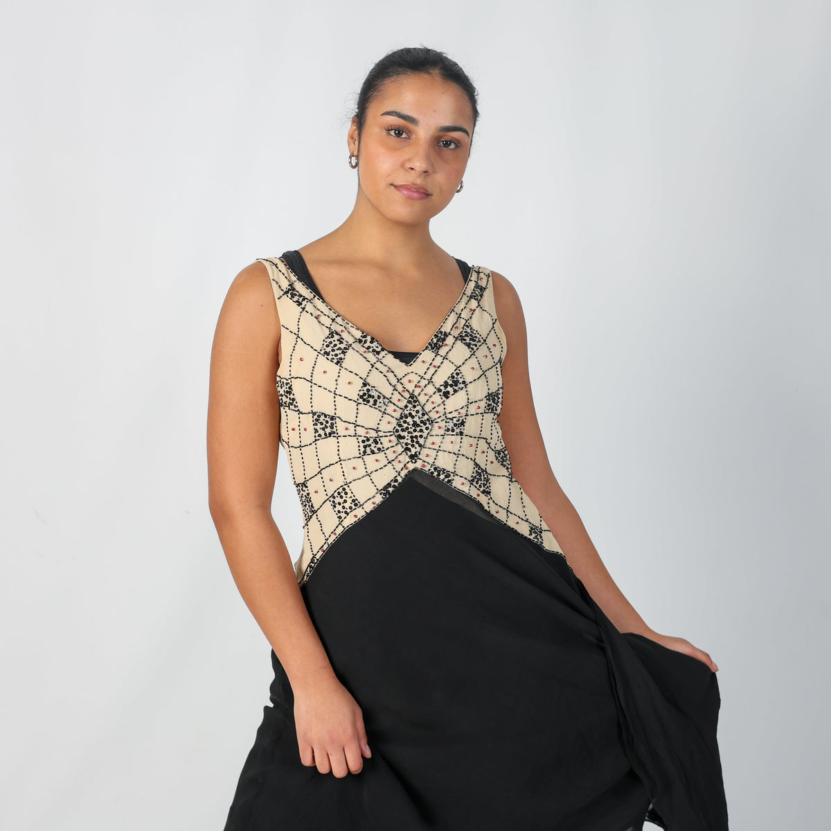 Black Y2K Dream Woven Maxi Dress (M)