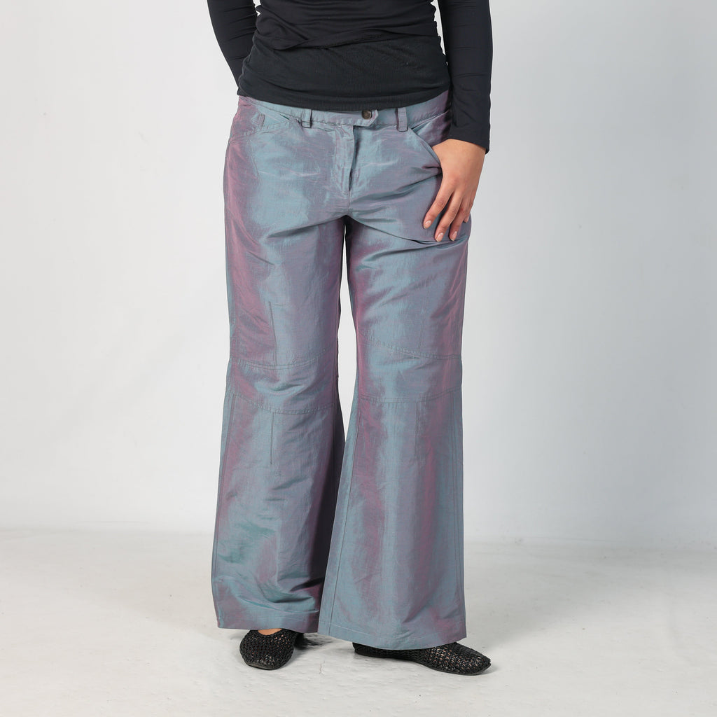 Grey Y2K Armani Woven Trousers Linen Silk Blend (L)