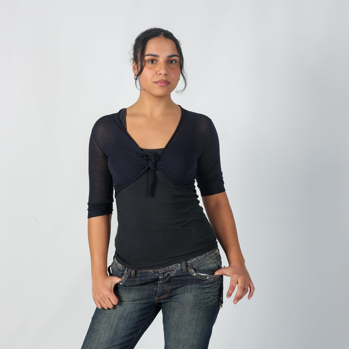 Navy Blue Y2K Max&Co. Knitted Top (S)