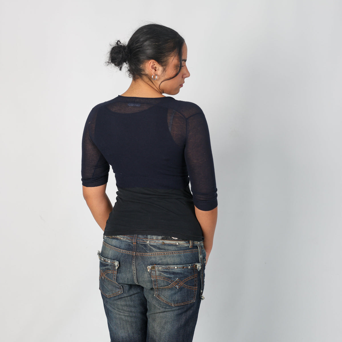 Navy Blue Y2K Max&Co. Knitted Top (S)