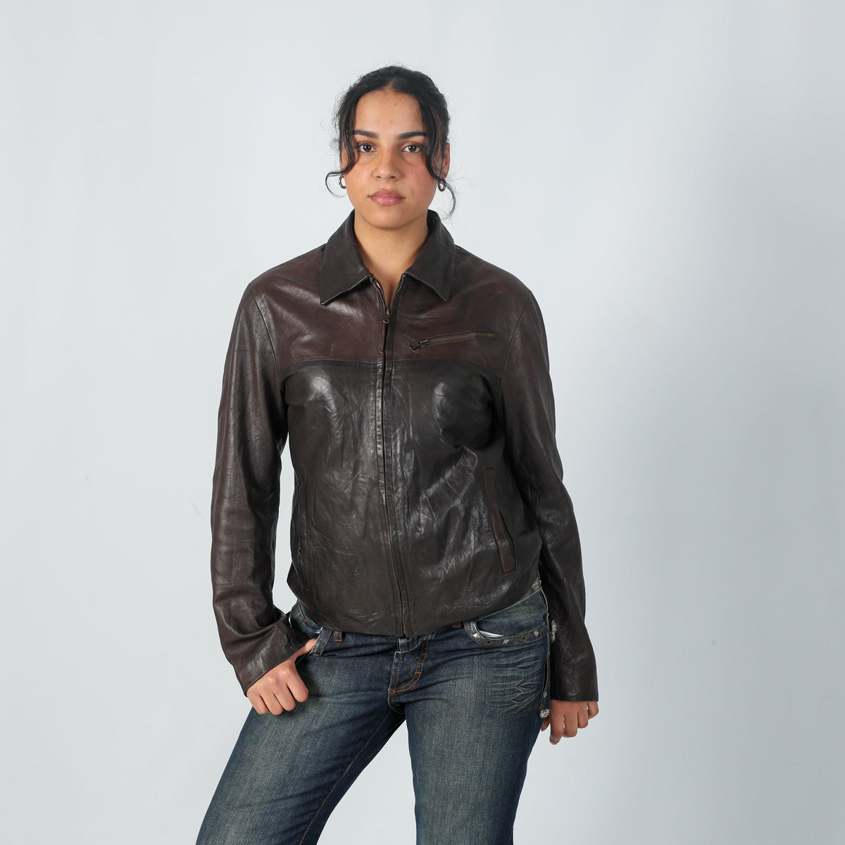 Brown 90s Vera Pelle Leather Jacket (L)