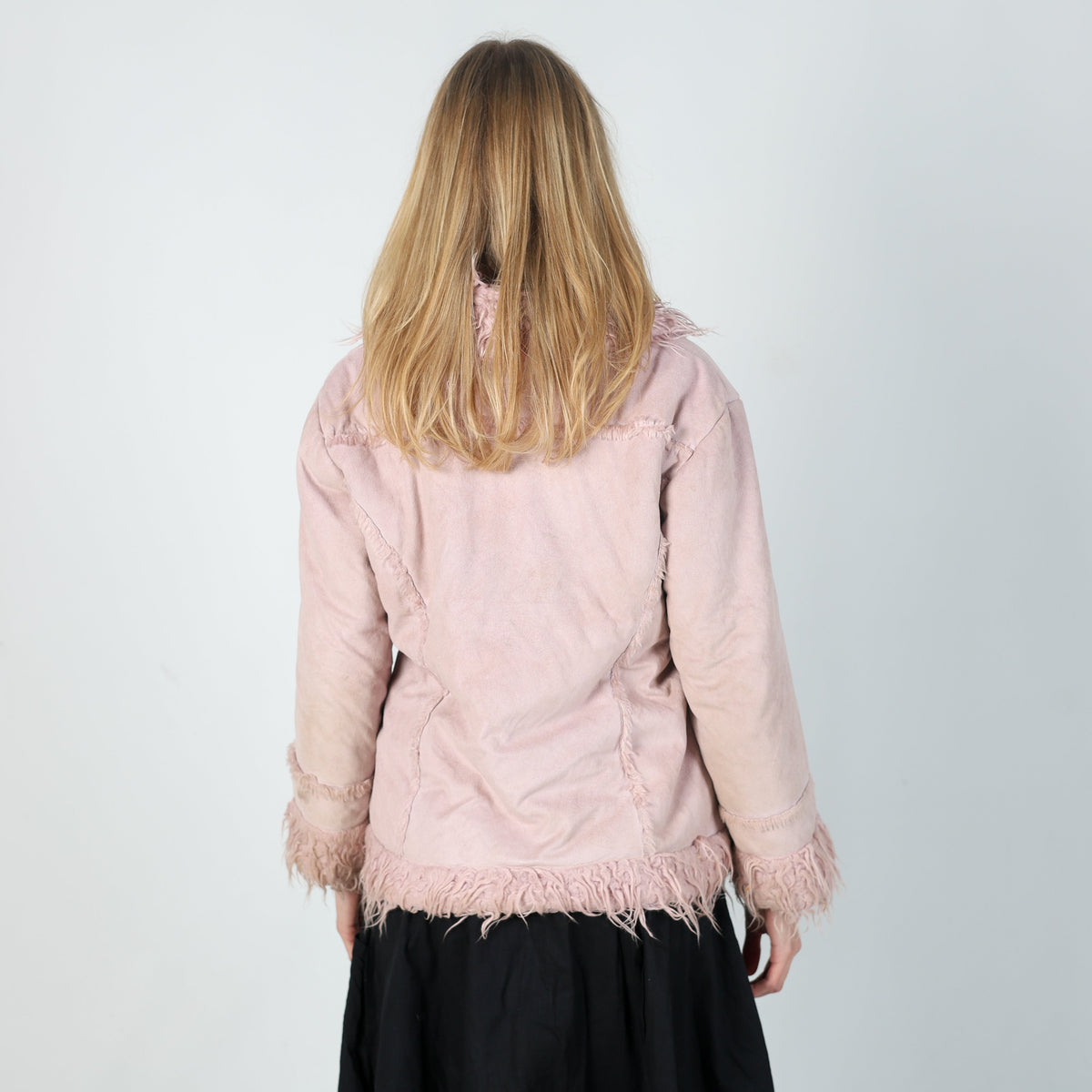 Baby Pink Y2K Caprice de fille Afghan Coat (12)