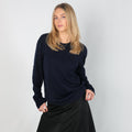 Navy Blue Y2K Aquascutum Knitted Jumper (L)