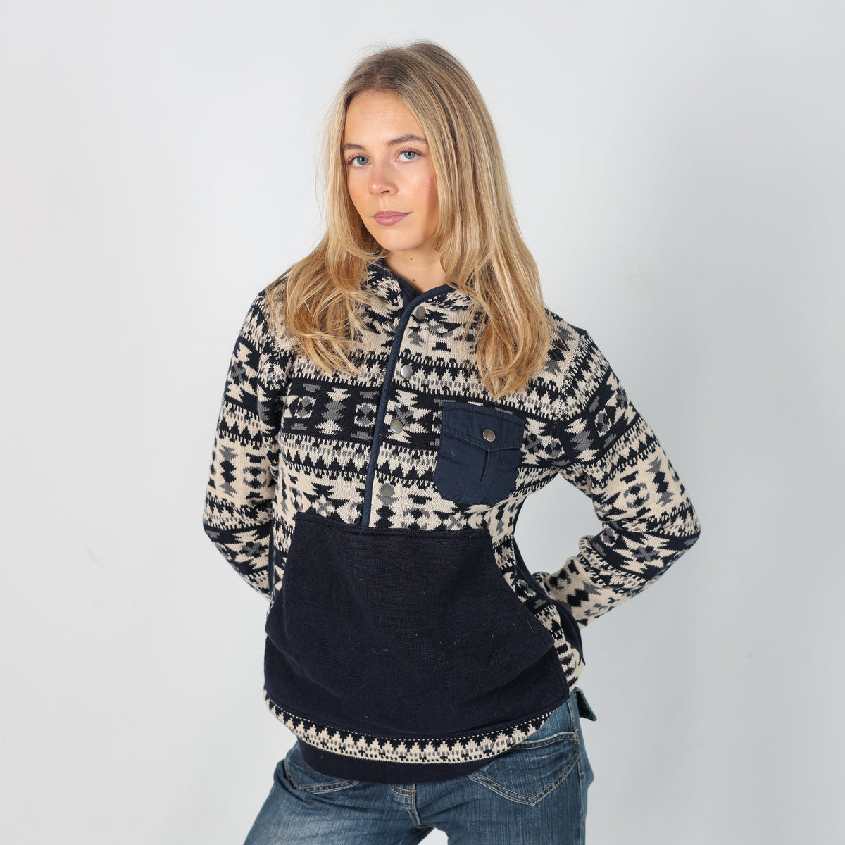 Navy Blue Y2K Esprit Knitted Jumper (S)