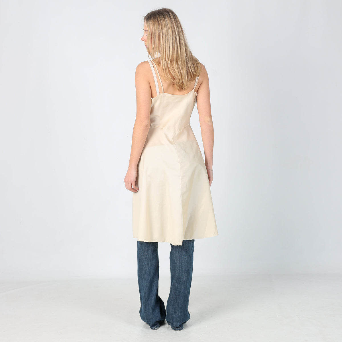 Cream Y2K Lola Slip Dress (M)