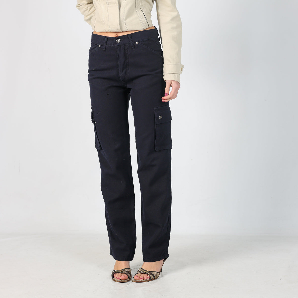 Navy Blue Y2K 97 Octane Cargo Pants (XS)