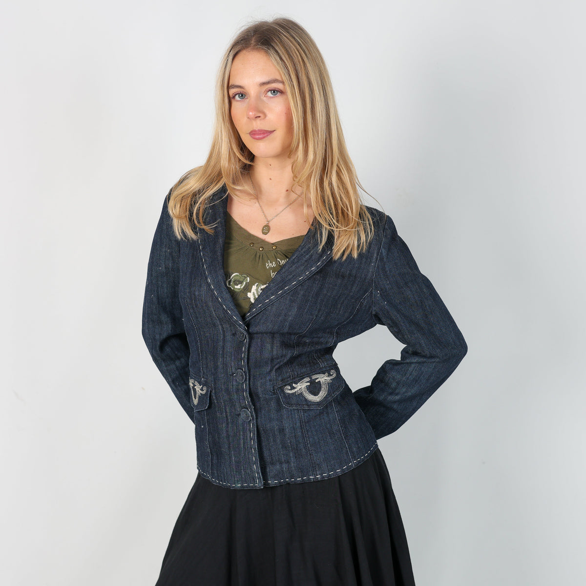 Blue Y2K On parle de vous Denim Jacket (S)