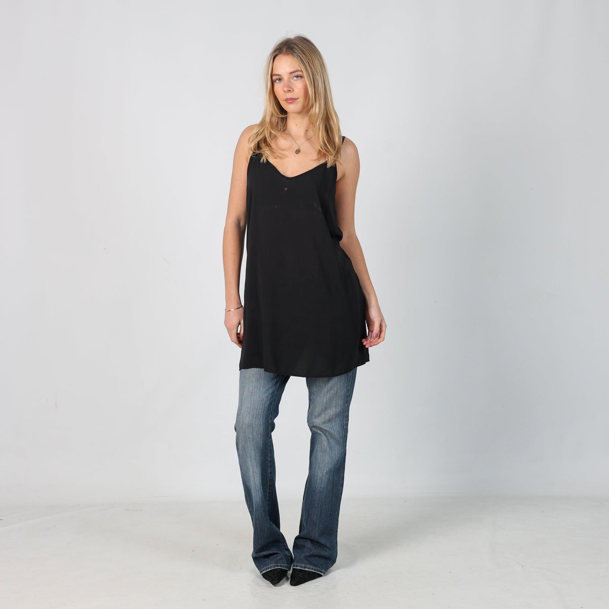 Black Y2K Slip Dress (M)