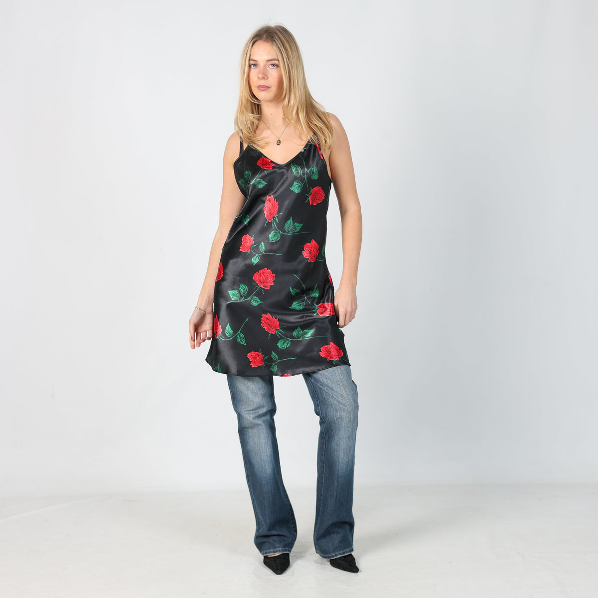 Black Y2K Slip Dress (M)