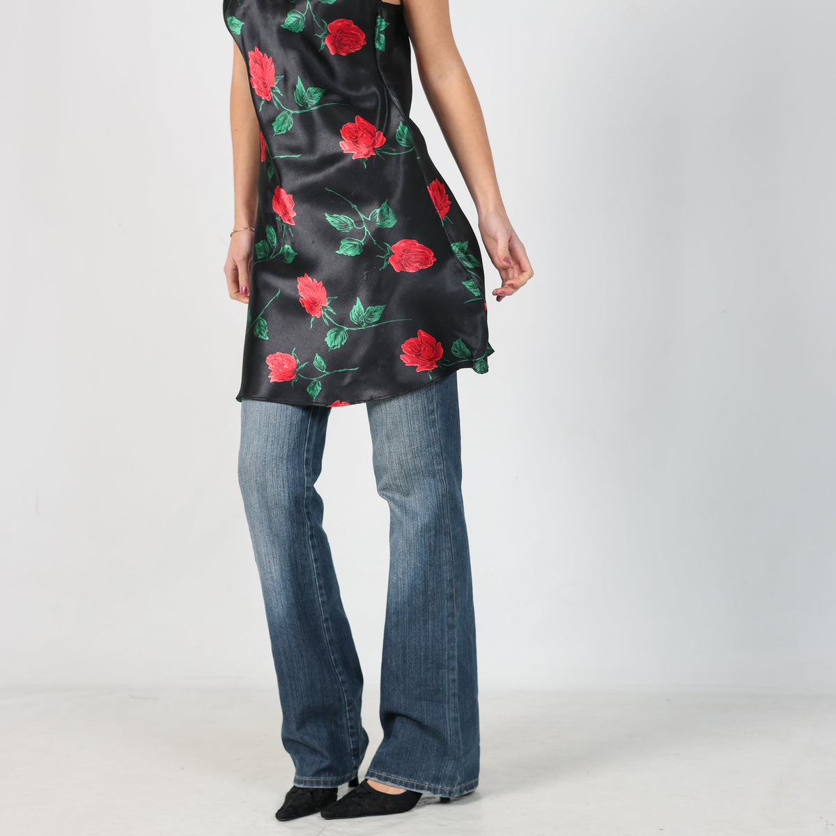 Black Y2K Slip Dress (M)