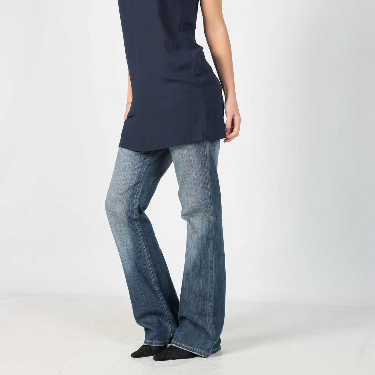 Navy Blue Y2K Slip Dress (S)