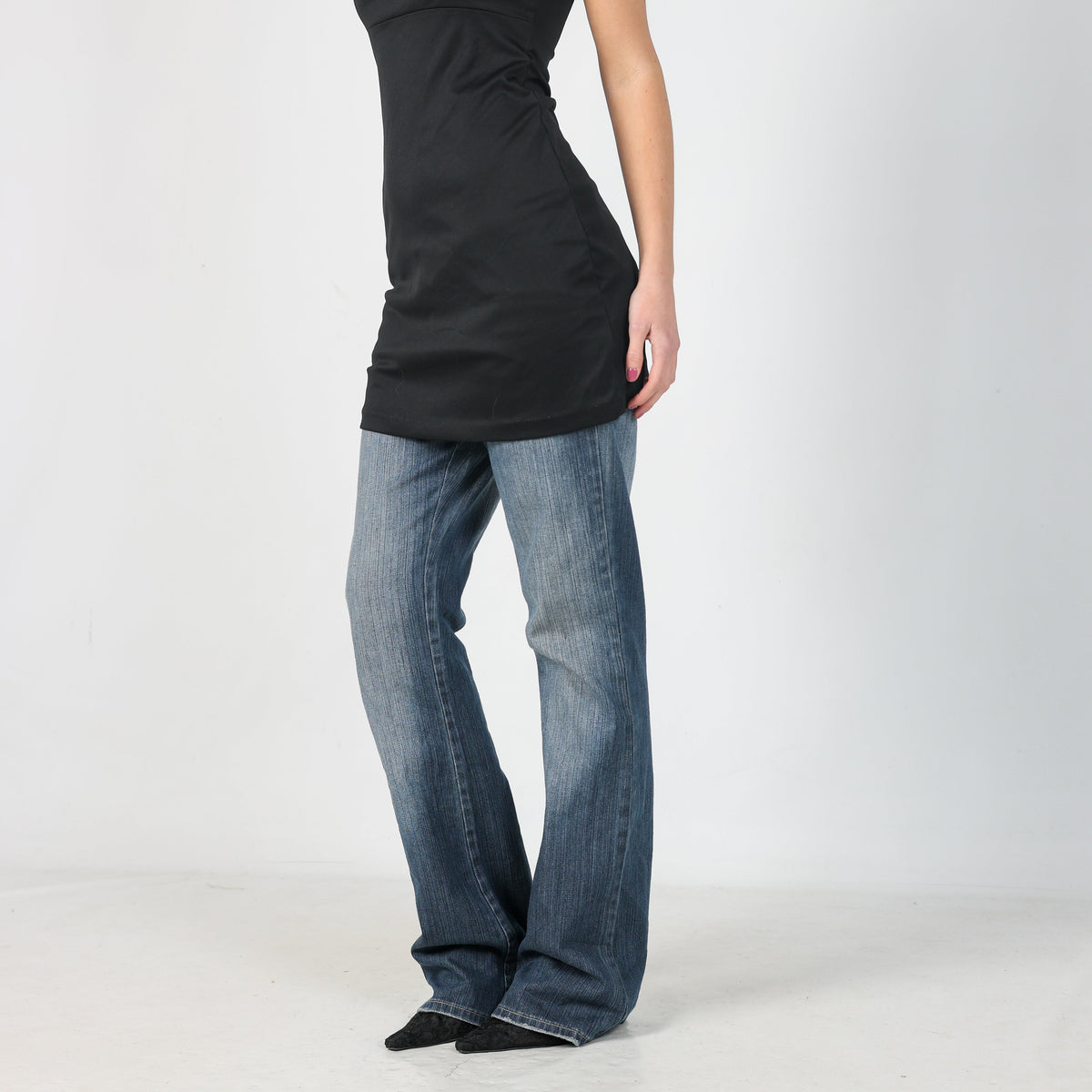 Black Y2K Pimkie Woven Mini Dress (XS)