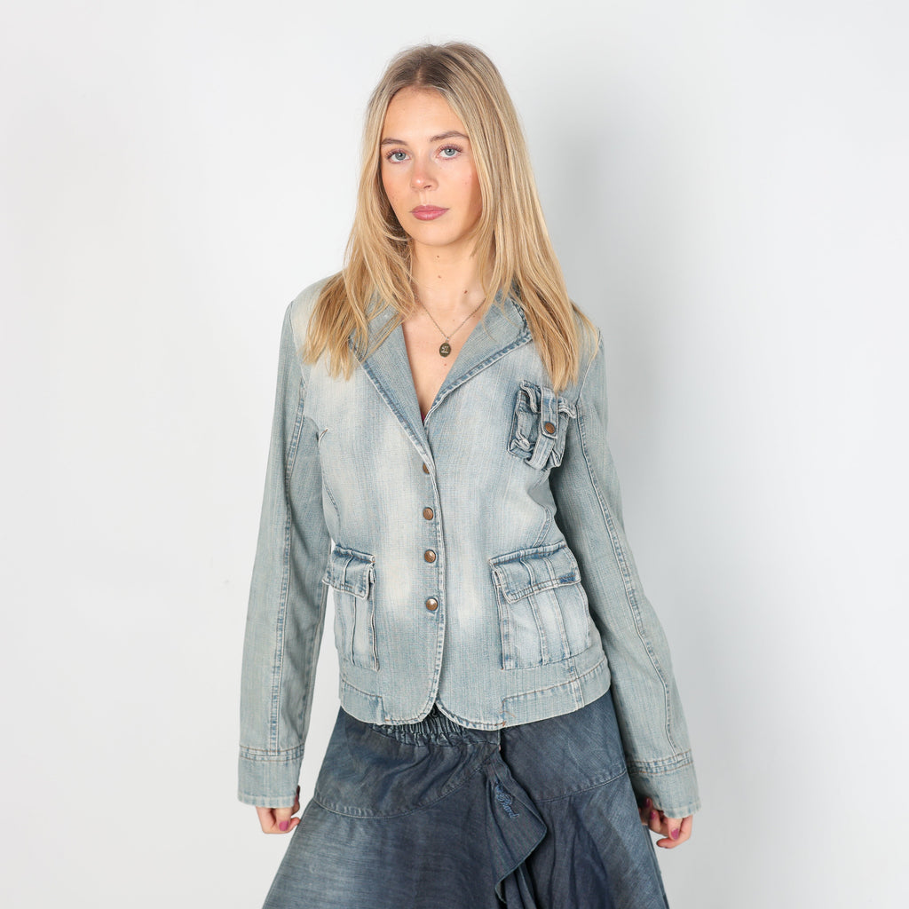 Light Blue Y2K EXTYN Italia Denim Jacket (S)
