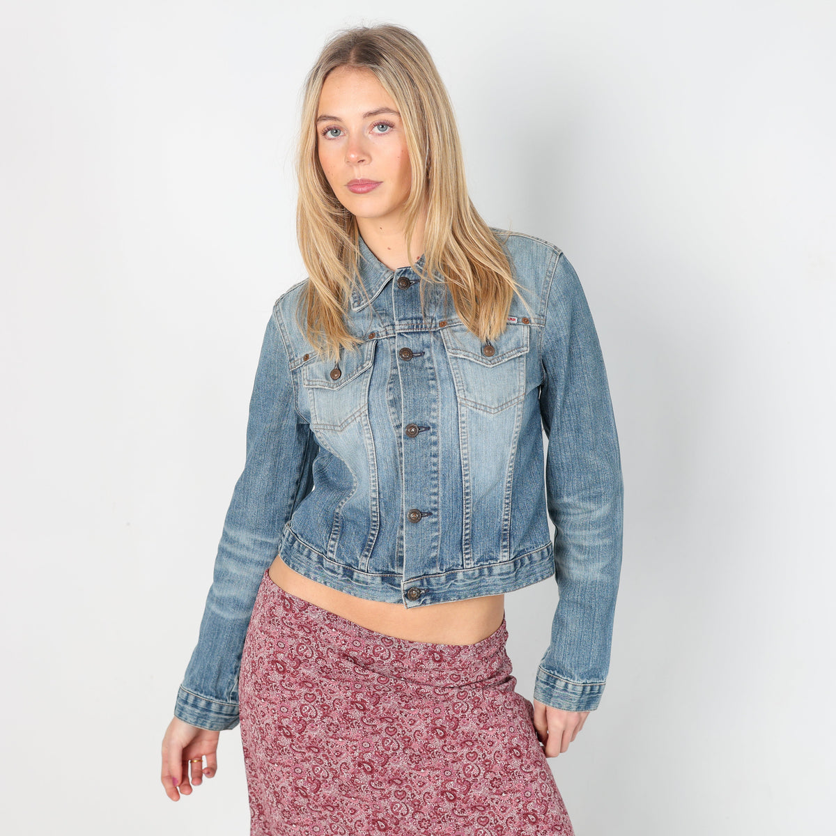 Light Blue Y2K PHARD Denim Jacket (S)