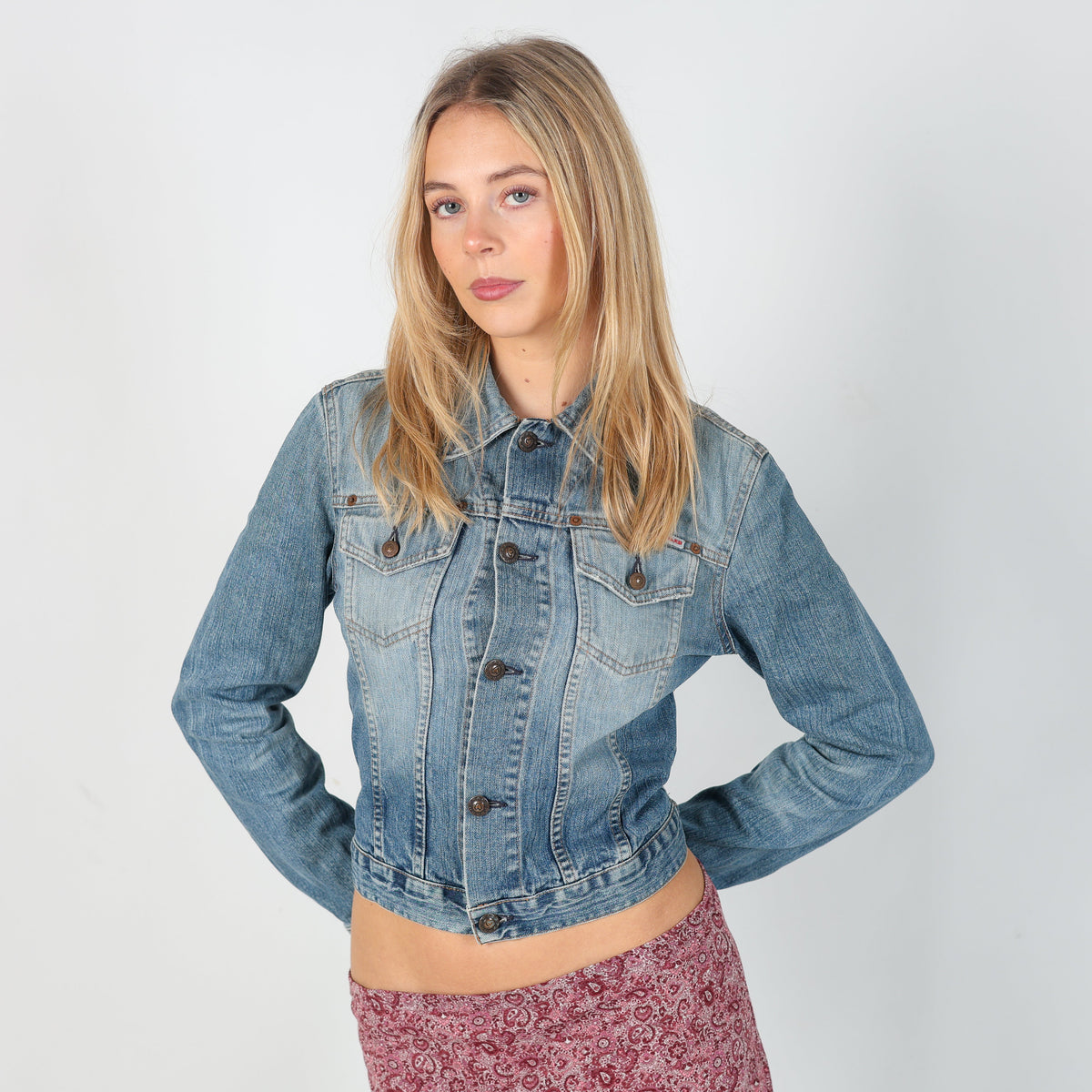 Light Blue Y2K PHARD Denim Jacket (S)