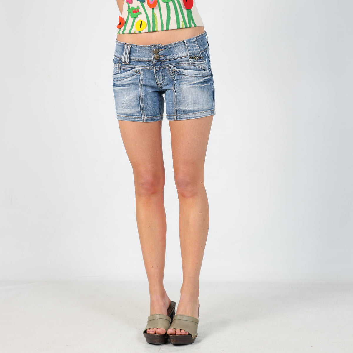 Light Blue Y2K Novantasei Denim Shorts (S)