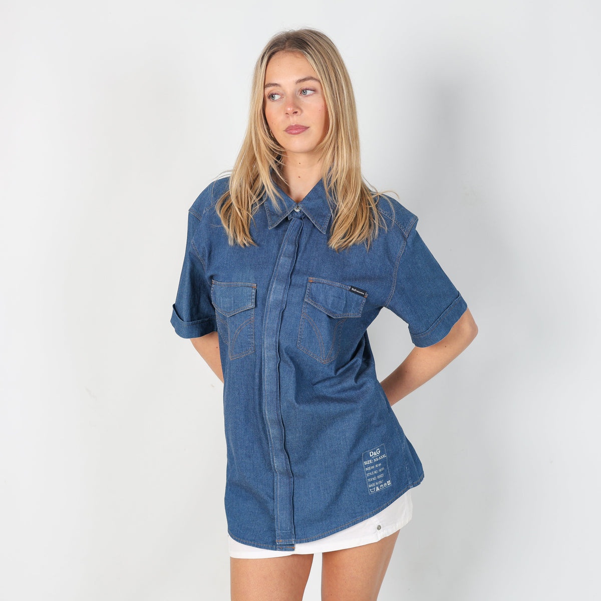 Blue Y2K Dolce & Gabbana Shirt (L)