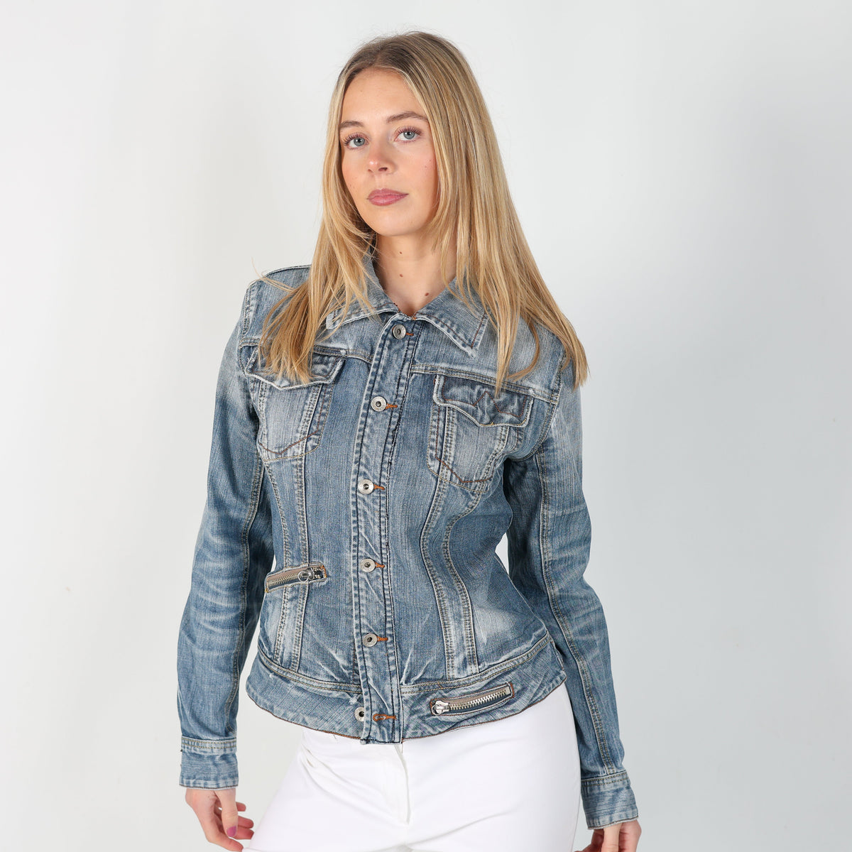 Light Blue Y2K Coconuda Denim Jacket (M)